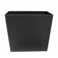 Stitched Black Leatherette Wastebasket w/ Liner